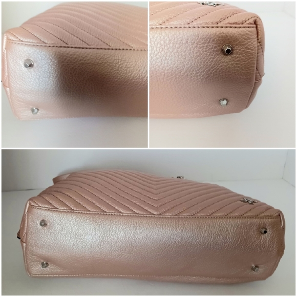 🔵 orYANY Pebble Leather Convertible Tote Bag - Metallic Pink Brand New - Picture 3 of 12